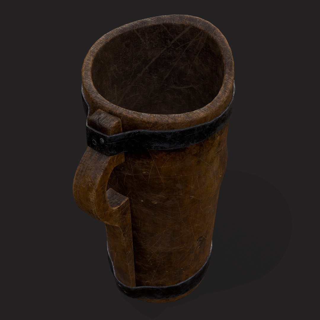 Rustic Wooden Beer Pitcher 3D Model - TurboSquid 1916018