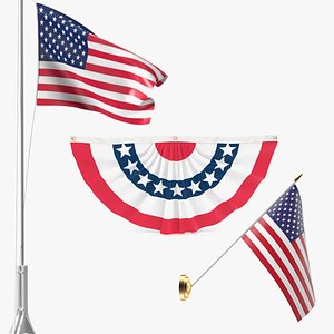 American Flags Collection 3D