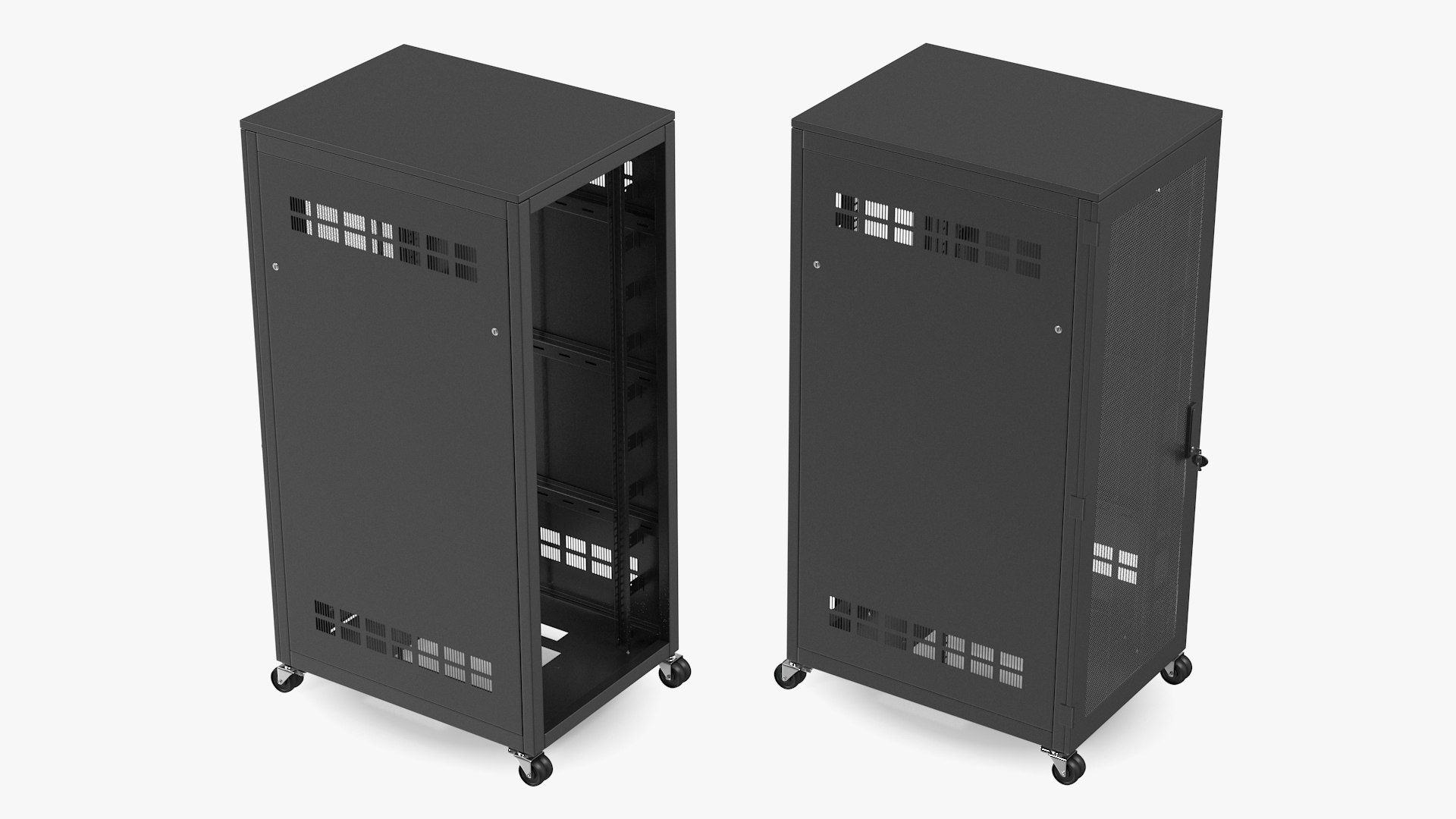 Black 33U Floor Standing Rack 3D model TurboSquid 1845140