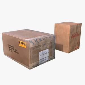 Cardboard Boxes Lowpoly Gameready 3D