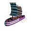 5-PIECE STYLIZED WOODEN SHIP model