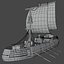 5-PIECE STYLIZED WOODEN SHIP model