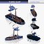 5-PIECE STYLIZED WOODEN SHIP model
