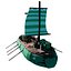 5-PIECE STYLIZED WOODEN SHIP model