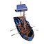 5-PIECE STYLIZED WOODEN SHIP model