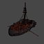 5-PIECE STYLIZED WOODEN SHIP model
