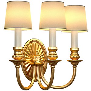 Gold sconce in a classic style MARINER wall lamp Light 3D model 3D