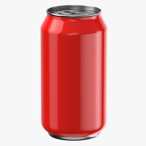 3D Aluminum Can Red and Blue model