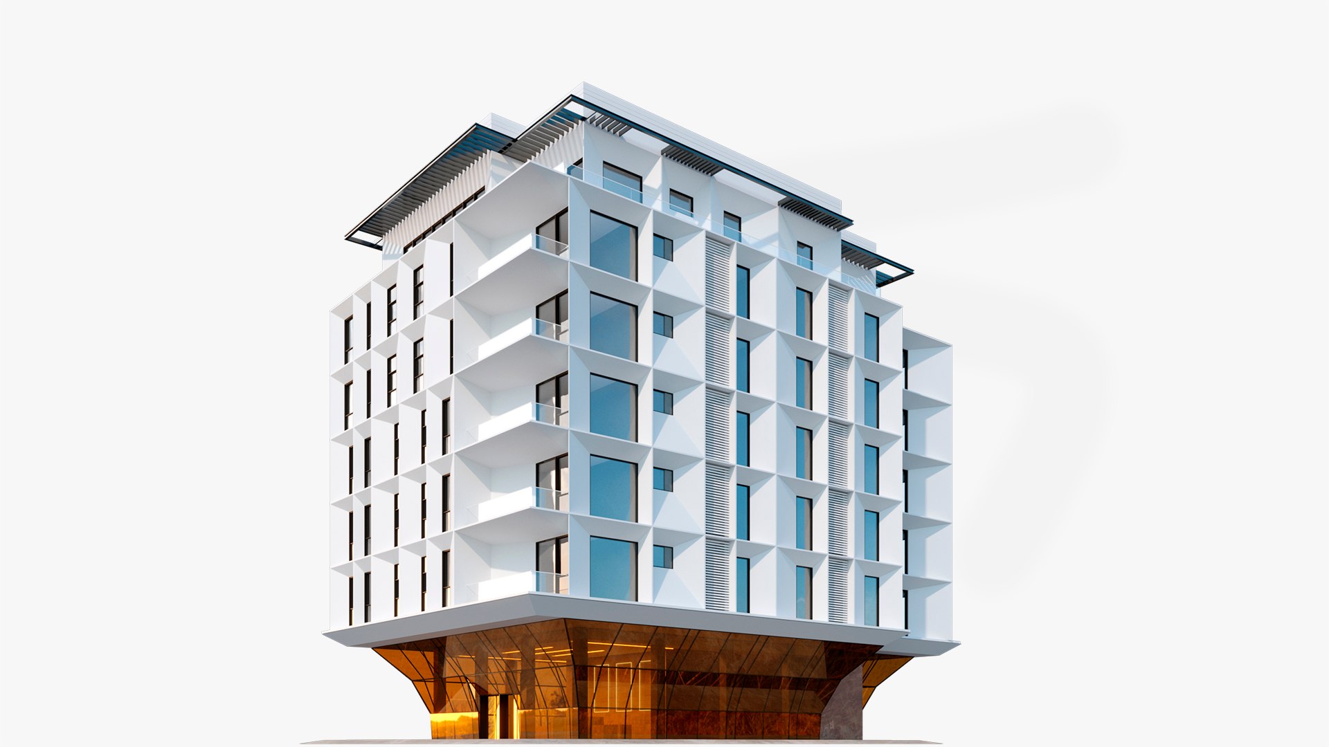 3D Residential Small Geometrical Building SG1 - TurboSquid 1963099