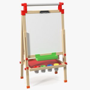 Kids Wooden Whiteboard 38 Inches 3D model
