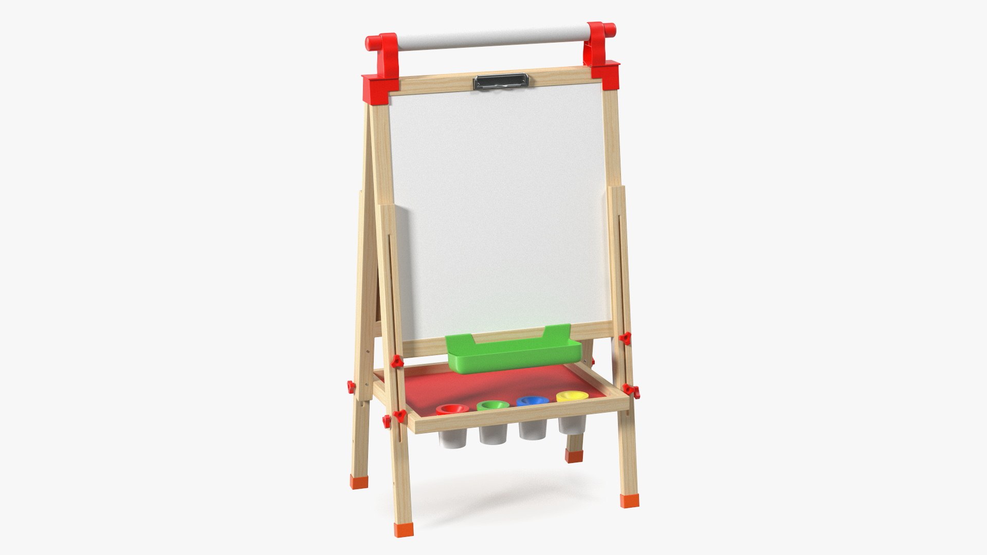 Kids Wooden Whiteboard 38 Inches 3D model preview