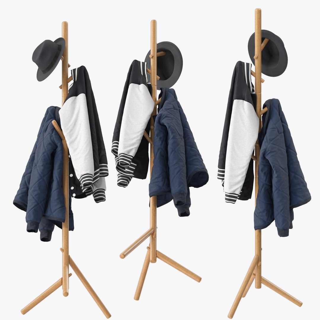 Beech Standing Coat Rack 3D Model - TurboSquid 2028887