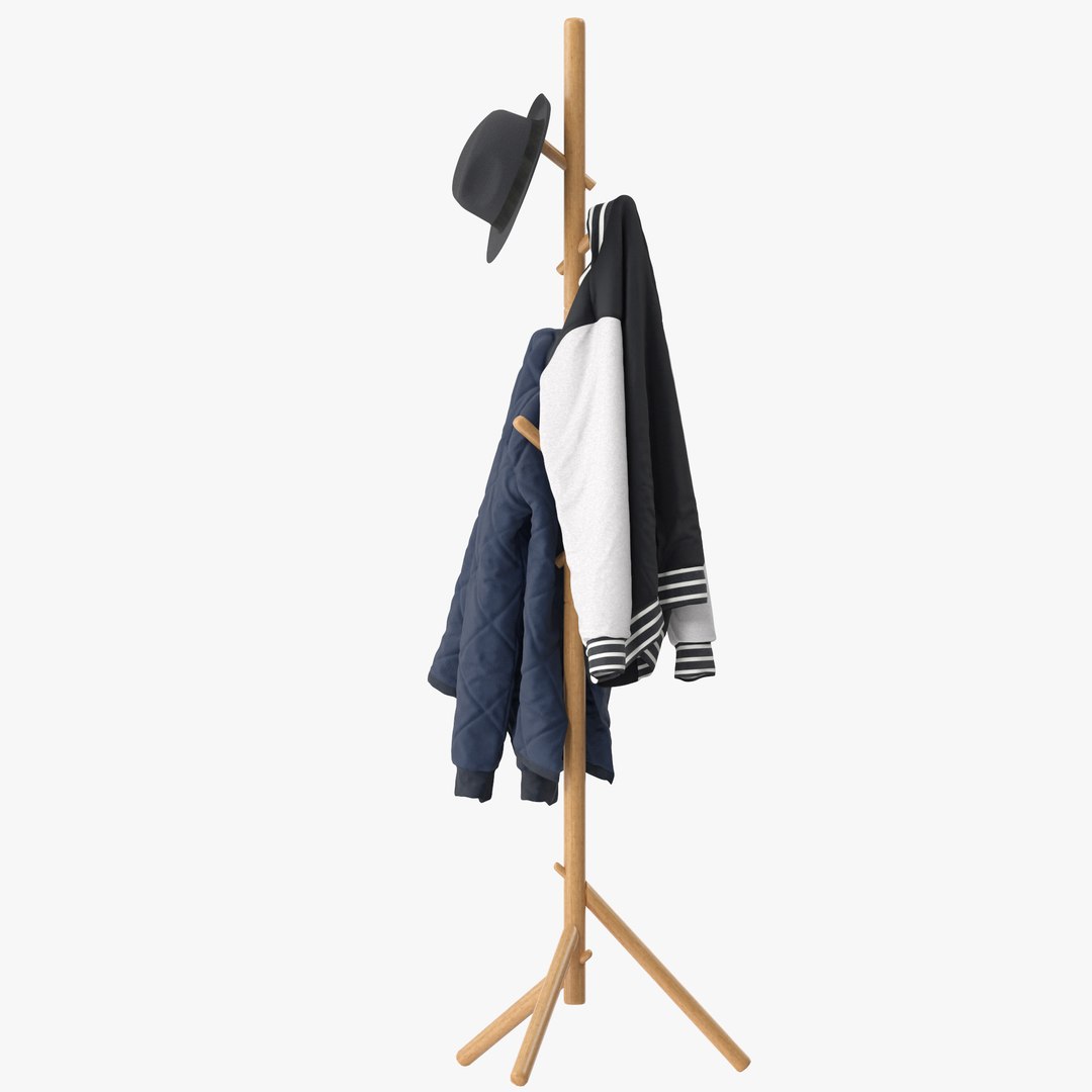 Beech Standing Coat Rack 3D Model - TurboSquid 2028887