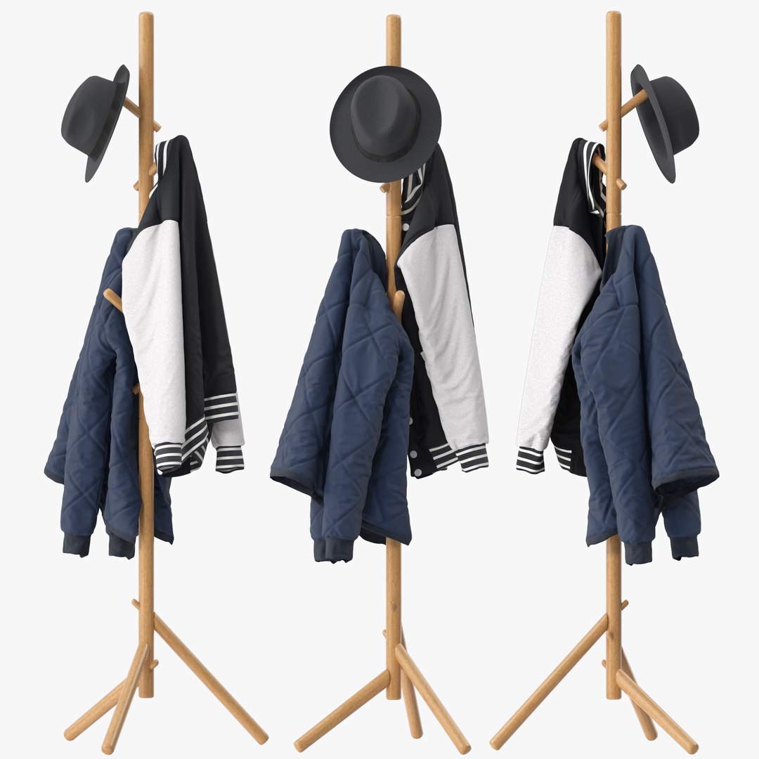 Beech Standing Coat Rack 3D Model - TurboSquid 2028887