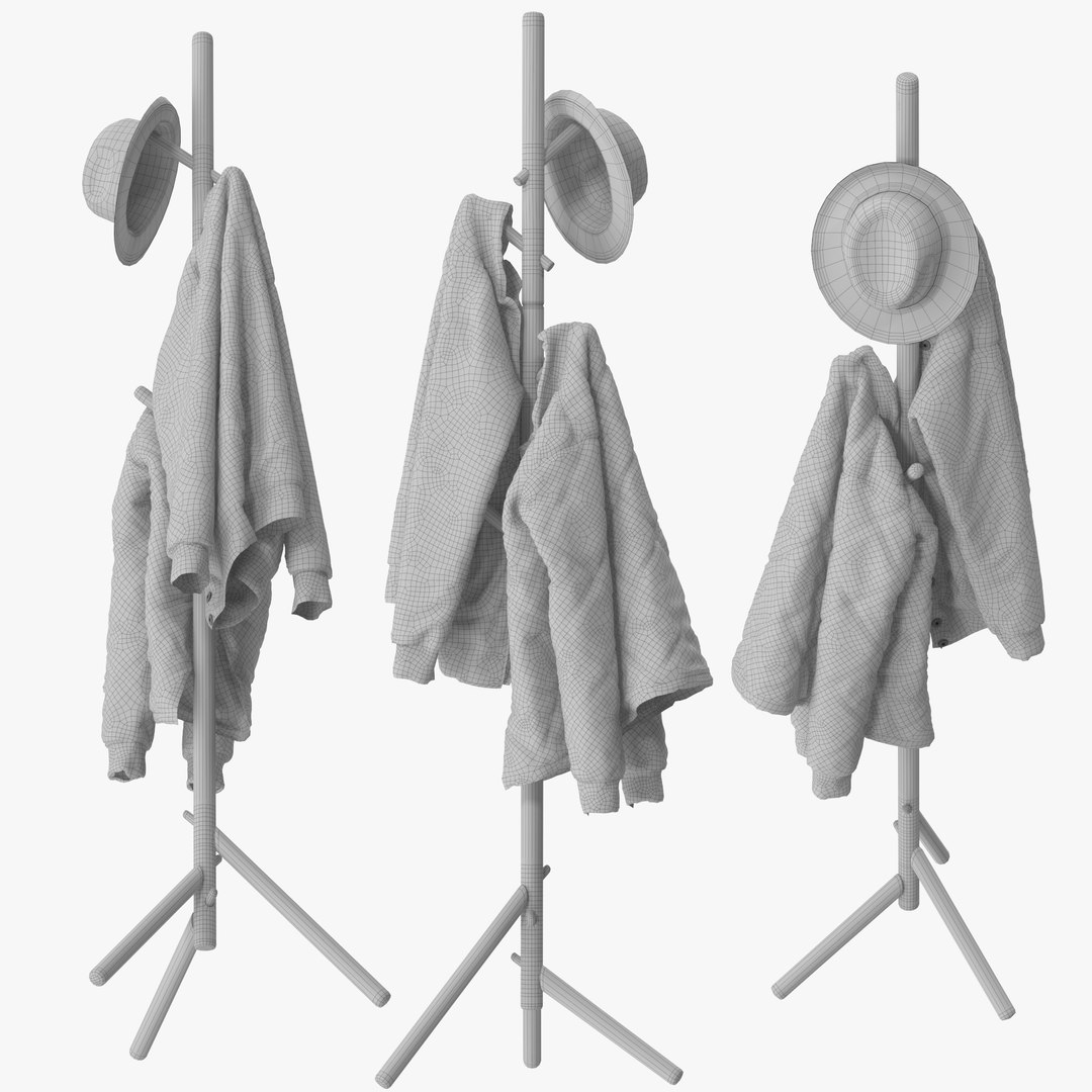 Beech Standing Coat Rack 3D Model - TurboSquid 2028887