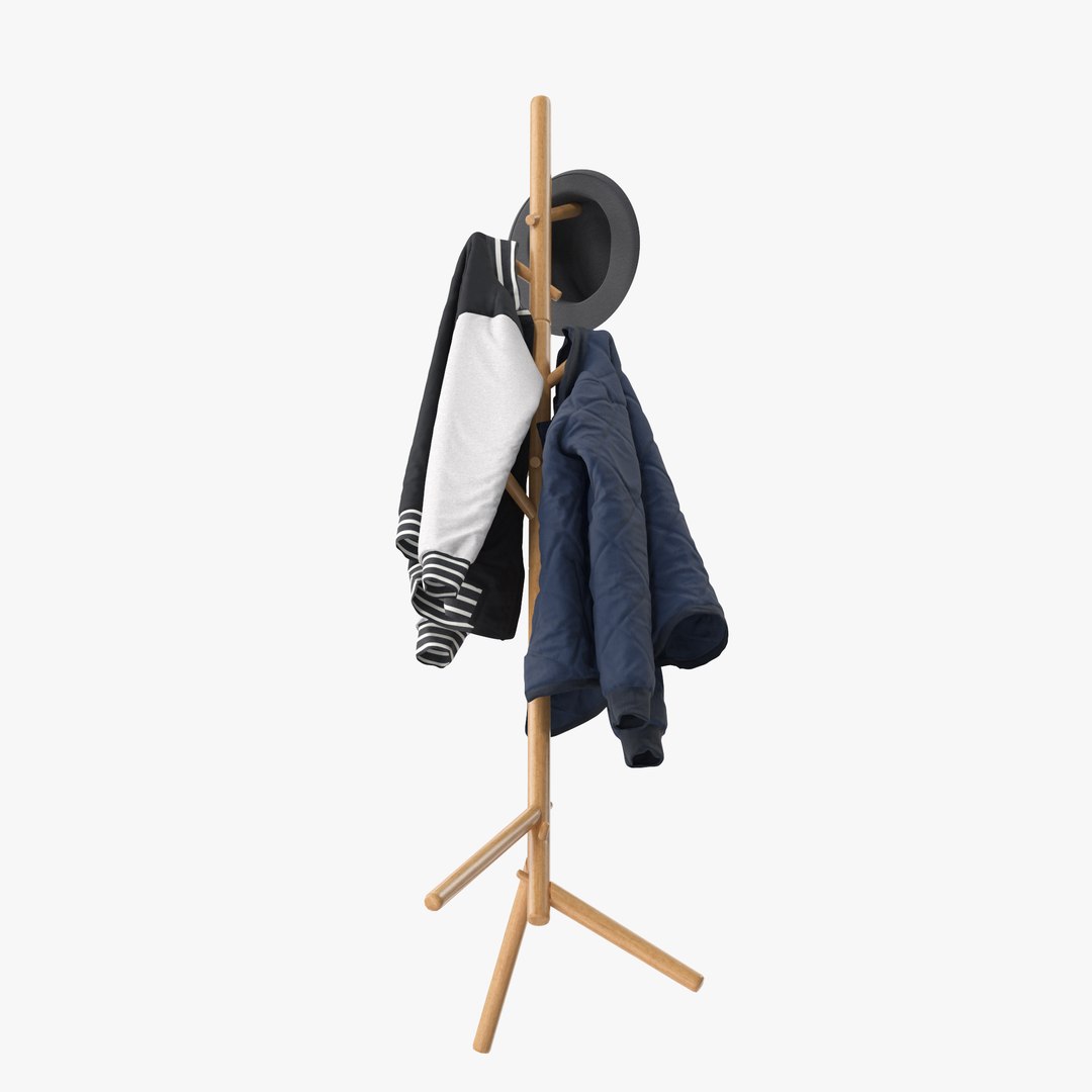 Beech Standing Coat Rack 3D Model - TurboSquid 2028887