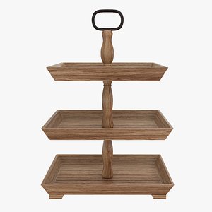Three tiered wooden cake stand