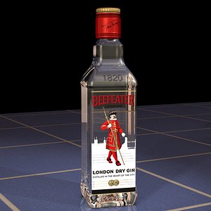 3ds photorealistic beefeater gin bottle