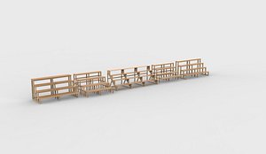 Bonsai bench set 3D model 3D