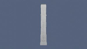 Ornamental Garden Pillar Post Column with Carved Capital for Landscape Design 3D Model