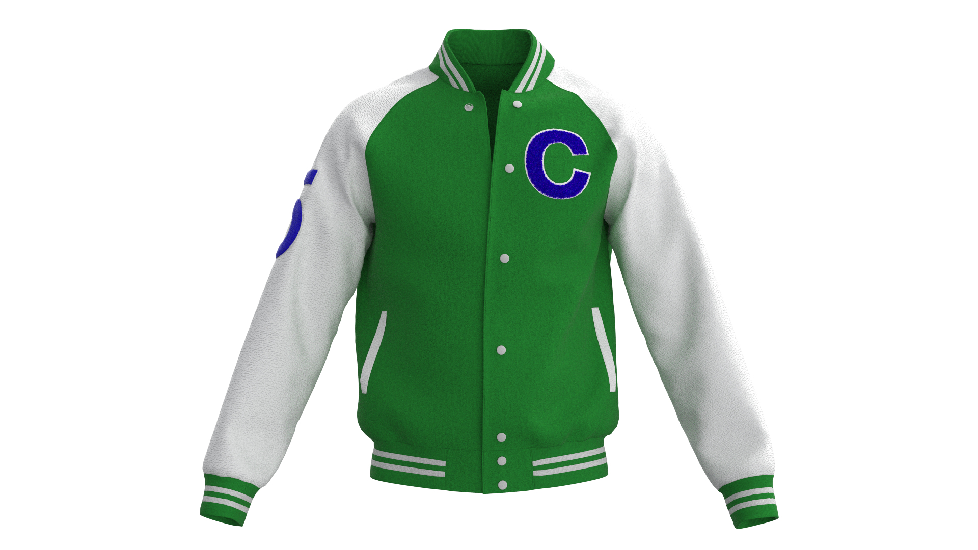 Male Raglan Varsity Jacket 3D Model - TurboSquid 2198437