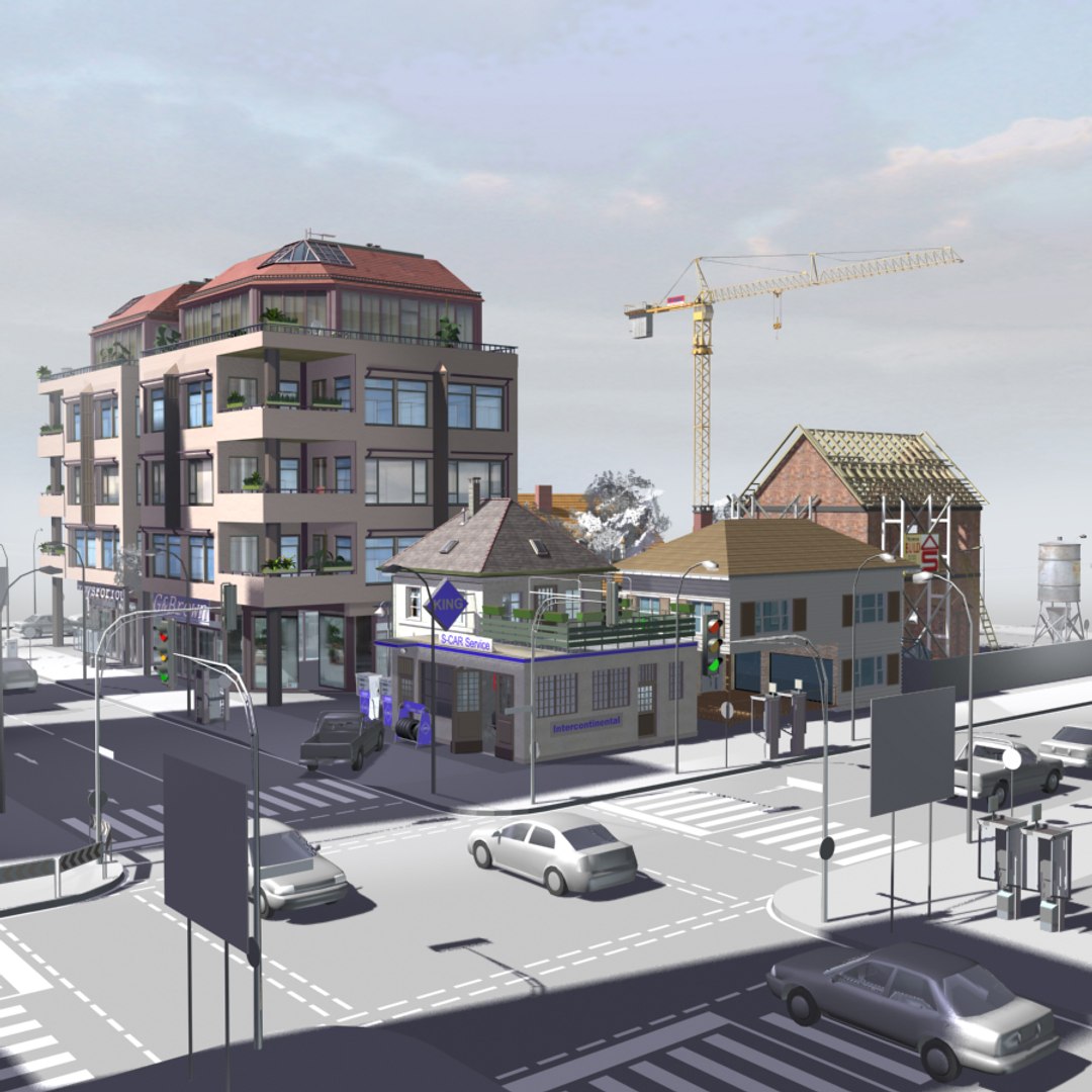Max Urban Block Buildings Construction