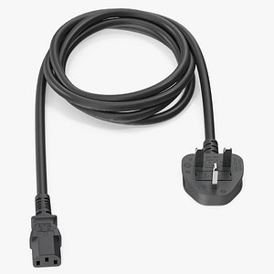 PC Power Cord English 3D model