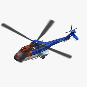 as332 super puma helicopter 3D model