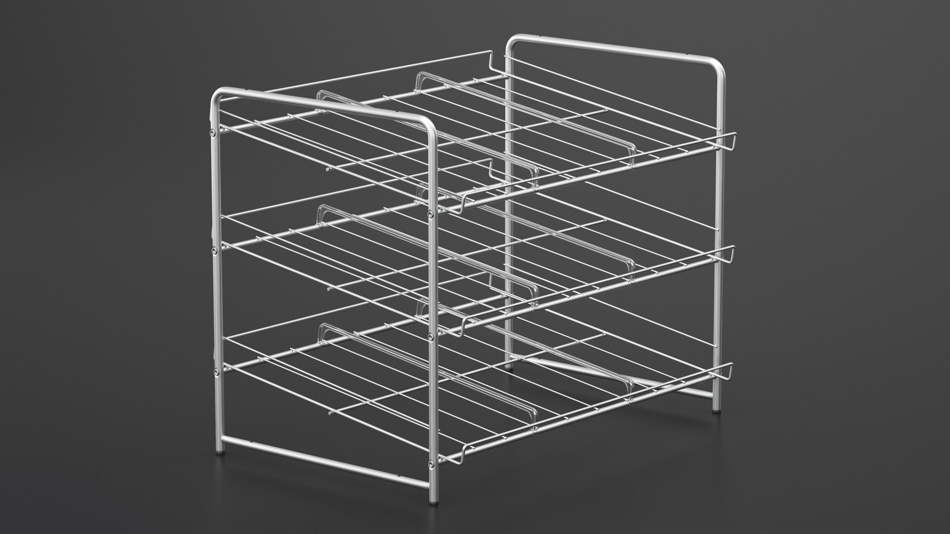 Can Rack Organizer 3 Tier Chrome 3D TurboSquid 2019127