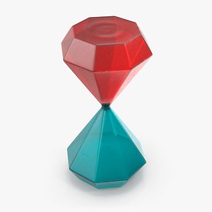 Creative Two-tone Orange Blue Glass Diamond Hourglass 3D model