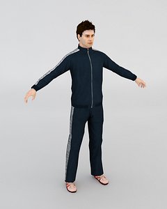 3D model Pink Velvet Tracksuit Sportswear VR / AR / low-poly