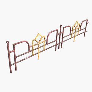 3D model Old Rusty Fence
