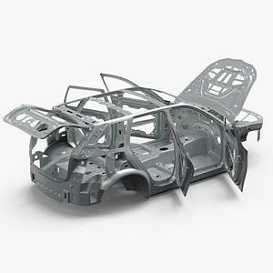 3D SUV Car Chassis Structure Rigged for Maya