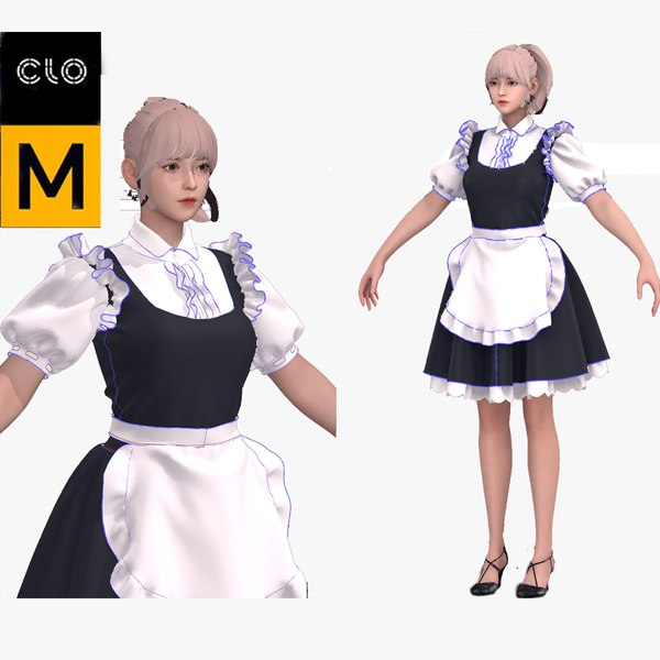 modelo 3d Uniforme de sirvienta maravilloso proyecto de diseñador ...
