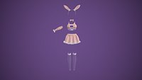 Bunny cosplay pink color only outfit no character and shoe