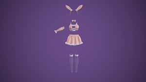 Bunny cosplay pink color only outfit no character and shoe