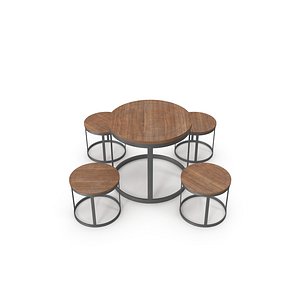 3D wooden coffee table model