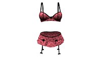Sexy Bra with Ruffled Garter Panties