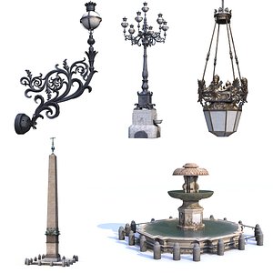 3D Vatican Square Elements Collection