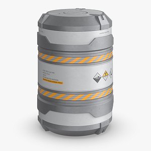 Uranium Hexafluoride Containment Barrel Gray 3D