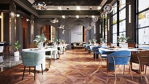 3D New Classic Restaurant and Coffe Low-poly 3D model