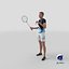 3D Korean Old Aged Man Playing Badminton