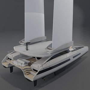 3D model Modx 70 Luxury Catamaran 3D PBR Rendering