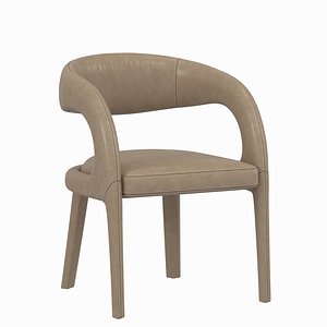 Leather Hagen Dining Chair grey pbr model