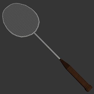 ready badminton racquet 3d model