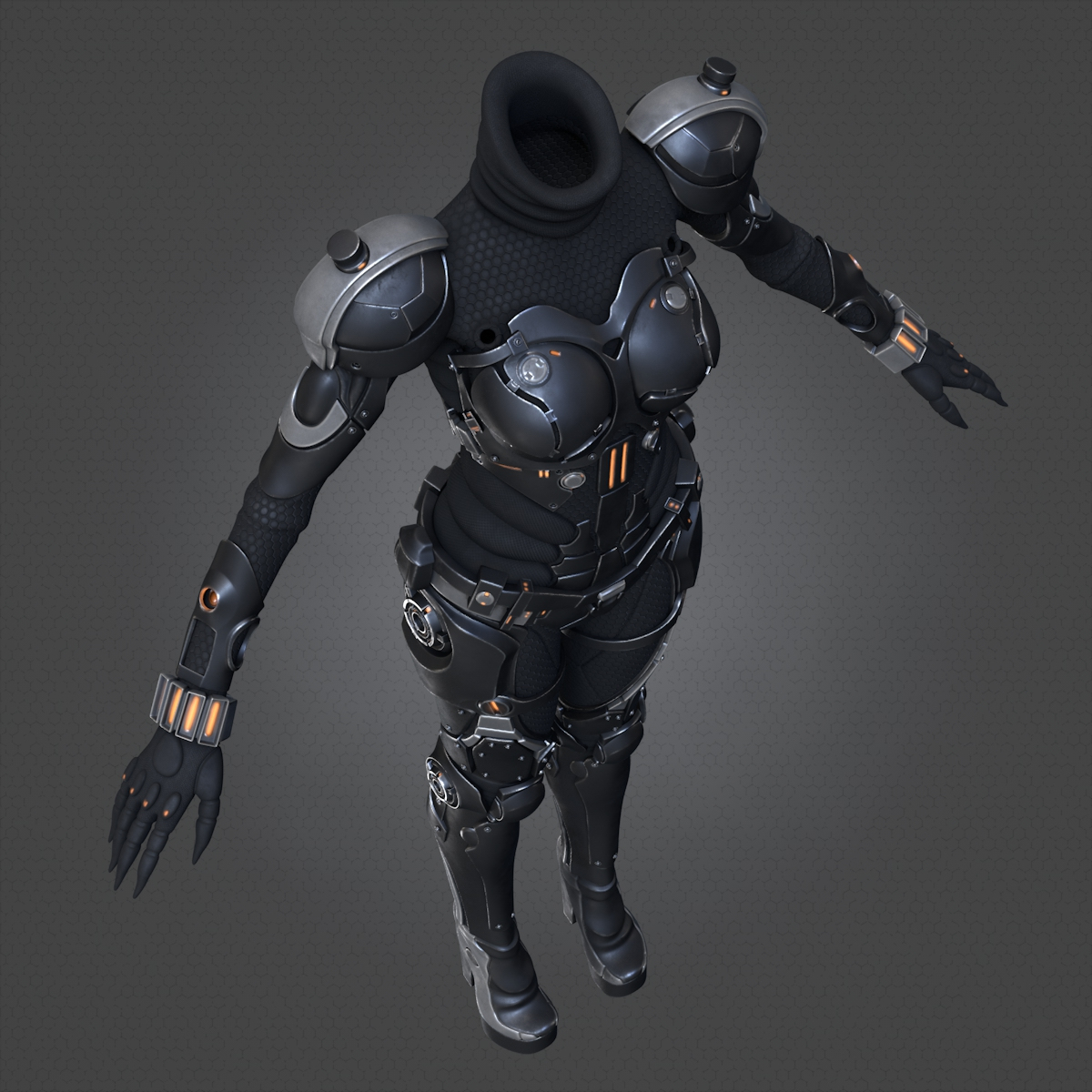 3d model of sci-fi suit female