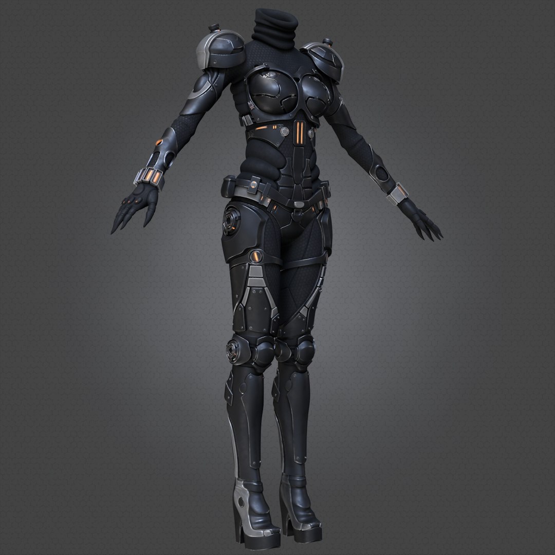 futuristic combat suit
