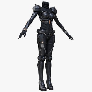 3d model of sci-fi suit female