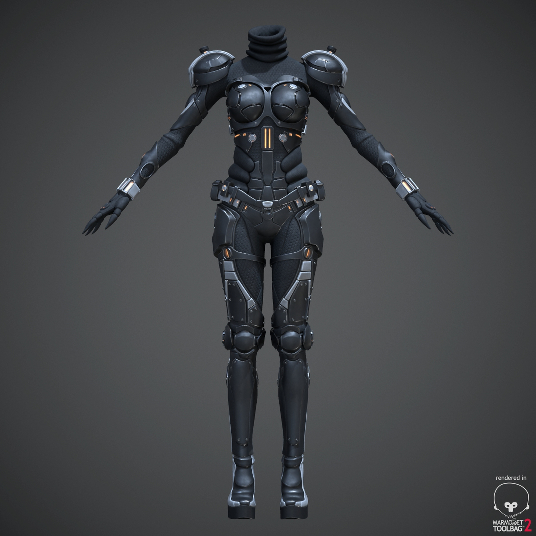 3D Female Sci-Fi suit - TurboSquid 1762048