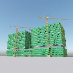 Buildings under construction construction sites construction scaffolding tower cranes